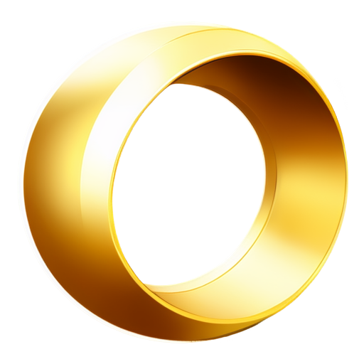 four golden segments are folded into a circle. background is transparent - icon | sticker