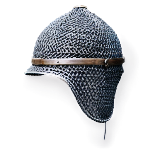 Medieval fantasy chainmail hat, made of steel rings - icon | sticker