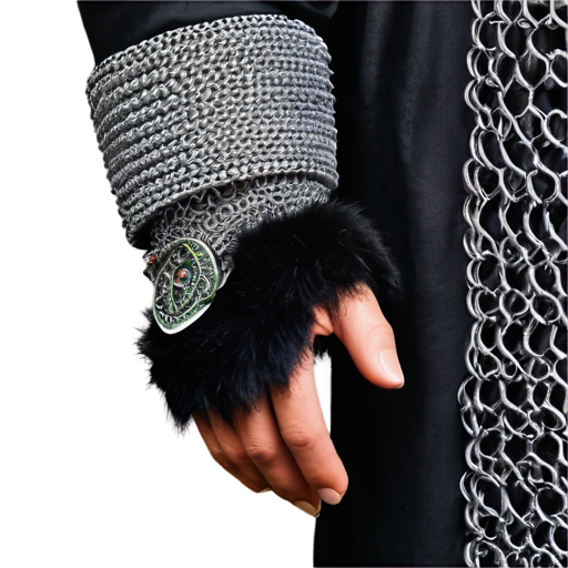 Medieval fantasy chainmail sleeves, made of steel rings - icon | sticker