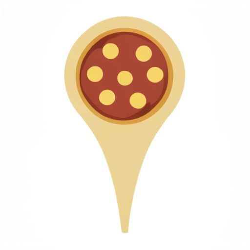 a pepperoni pizza as a map pin marker icon - icon | sticker