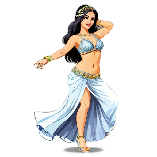 Woman bellydance silver color - icon | sticker