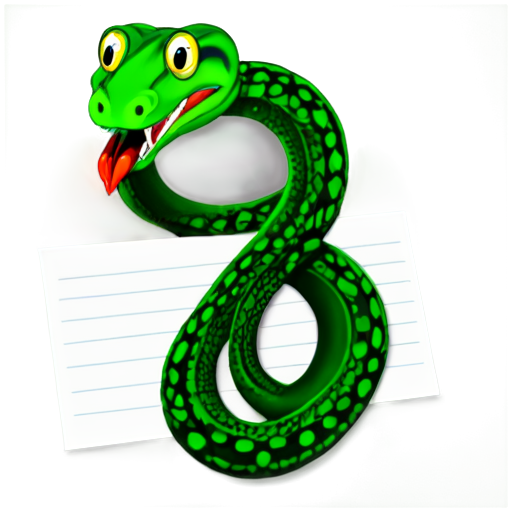 a snake in the form of a long piece of paper with glasses - icon | sticker