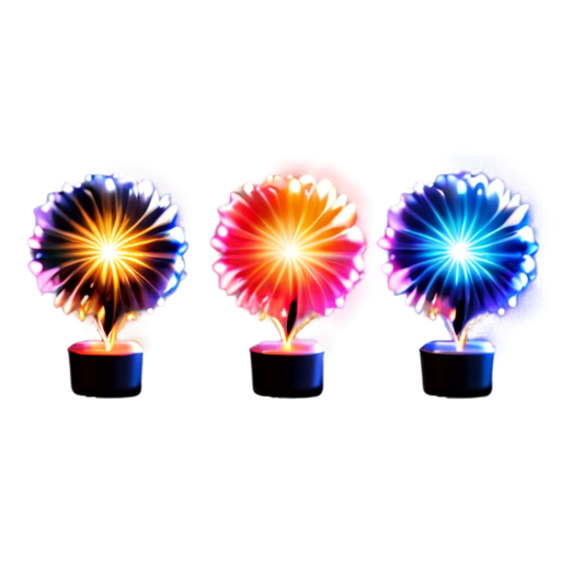 fireworks and christmas lights - icon | sticker