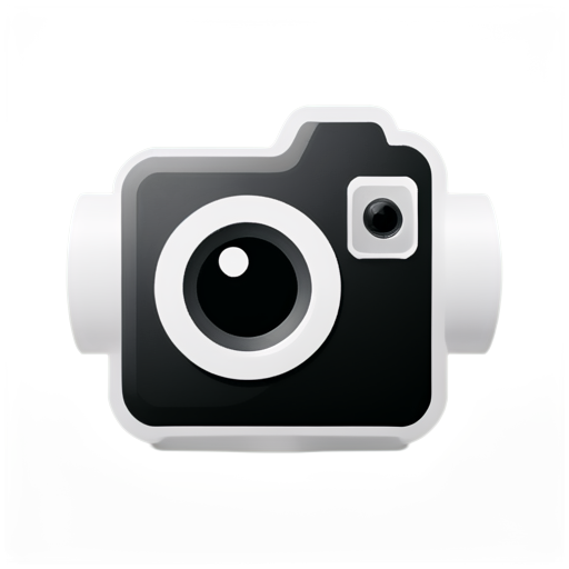 technical icon, black and white, Stereocamera - icon | sticker