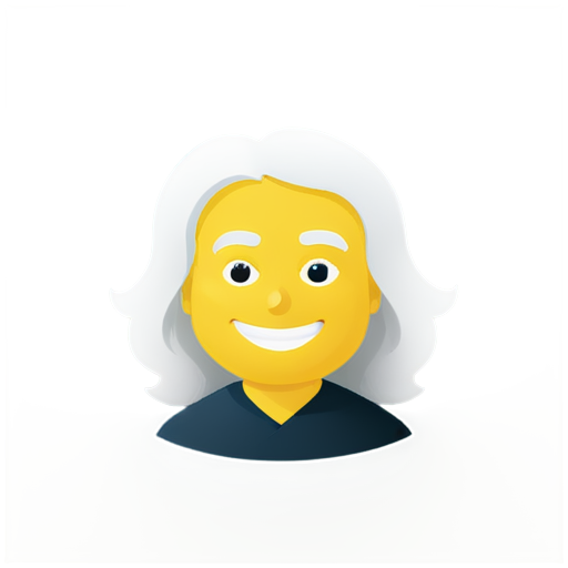 cartoonish isaac newton emoji, just his face outline in 2D, just the stroke - icon | sticker