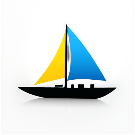 Abstract style artificial intelligence twist bandwith data sailboat - icon | sticker