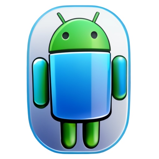 The icon should have a clean, modern style, without cartoonish elements. Include: Android icon - icon | sticker