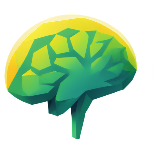 Low polygonal brain - icon | sticker