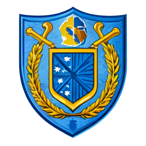 Logo of the Hockey tournament for children in the coat of arms blue color - icon | sticker