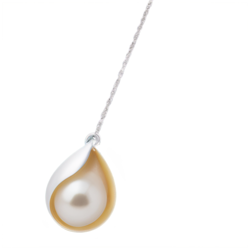 An elegant pearl icon on a black background, designed to exude a sense of luxury and sophistication. The pearl, rendered in a high-gloss white, sits atop a stylized silver oyster shell, which is partially open to reveal the treasure within. The pearl itself is a perfect sphere with a subtle gradient that mimics the natural iridescence of real pearls, reflecting a soft glow against the stark darkness. The shell's metallic surface is adorned with intricate etchings, adding depth and detail to the overall design. A delicate silver chain, which appears to be made of interlocking links, wraps around the shell and extends off the frame, suggesting the pearl's value and its potential use as a necklace or other piece of jewelry. The stark contrast between the luminescent pearl and the matte black backdrop creates a dramatic focal point, drawing the viewer's attention to the icon's opulent simplicity. This image evokes feelings of exclusivity and elegance, making it an ideal visual representation for high-end brands or luxury products. - icon | sticker