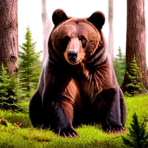 A bear playing in the forest. Image size: - icon | sticker