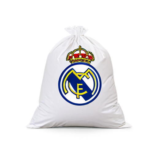 a trash bag with the real madrid logo - icon | sticker