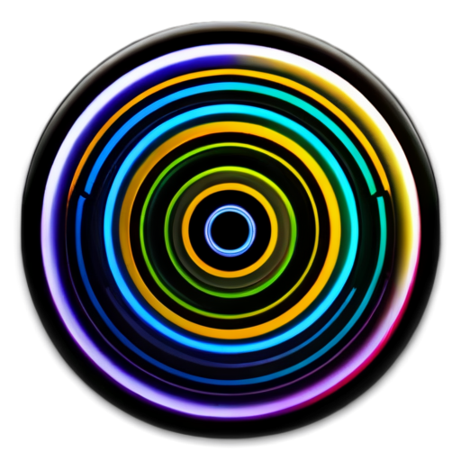 The function is to log into the network, requiring a newer design sense with a futuristic feel, sci-fi, and abstract elements. It should start from the center and expand outward into irregular shapes, using a rainbow of colors primarily in line forms, highlighting the display of the network. - icon | sticker