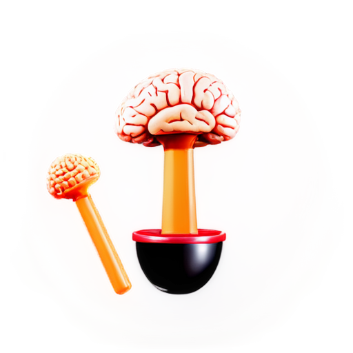 An icon for a logo featuring a brain with a toilet plunger - icon | sticker