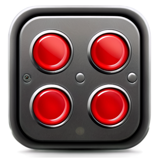 red button, computer game, square, vertical, metal, gaming, for walkie-talkie - icon | sticker