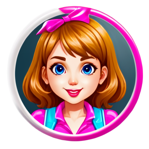 A simple round logo for a website about the slot game Candy girl. - icon | sticker