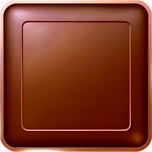 square button, brown color, computer game, blank, matte - icon | sticker