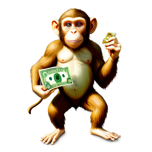 CRAZY MONKEY WITH MONEY - icon | sticker