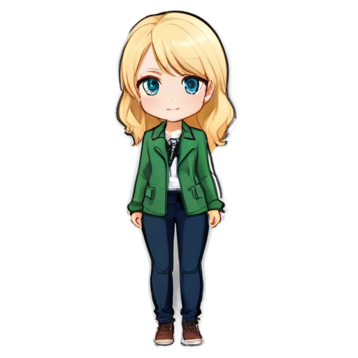 A full-length outfit for a tall, blue-eyed blonde in the following colors: honey, yellow, burgundy, pink, or leaf green. - icon | sticker