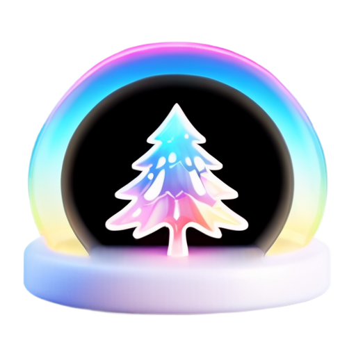 fireworks around christmas tree - icon | sticker