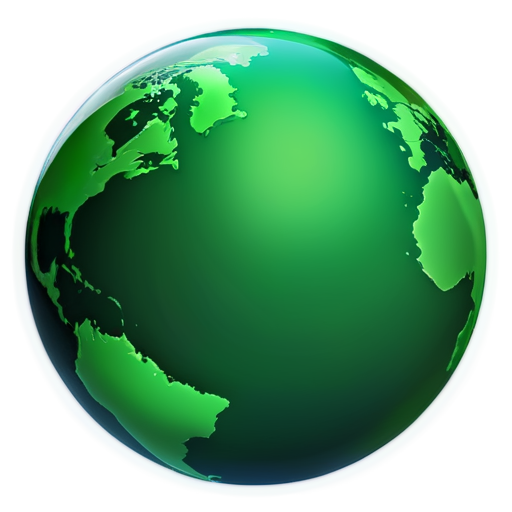 globe icon, internet icon, realistic, emerald and blue-green colors - icon | sticker