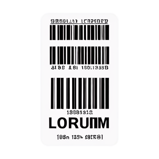 a label from an small angle angle with a code 128 barcode and lorum ipsum text - icon | sticker