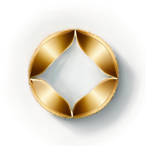 four golden segments are folded into a circle. background is transparent - icon | sticker