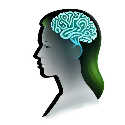 Create an avatar for a psychology blog aimed at a mixed audience (both men and women). The image should convey trust, professionalism, and warmth. Include a symbol of psychology, like a silhouette of a head with a neural network or a stylized brain, surrounded by calm, neutral colors (such as soft blues, greens, and grays). The background should be light, clean, and minimalist, so as not to distract from the main image. - icon | sticker