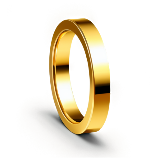 gold flat ring. the section of the ring is a regular trapezoid. the ring is divided diagonally by a line. the section of the line is the same trapezoid - icon | sticker