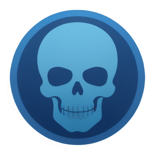 Skull blue urban style - icon | sticker