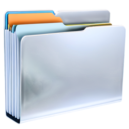 thick silver folder with papers. folder color - silver. sheets should stick out of the folder. inscription on the folder "Case". image should take up 50% of the space. background is transparent. - icon | sticker