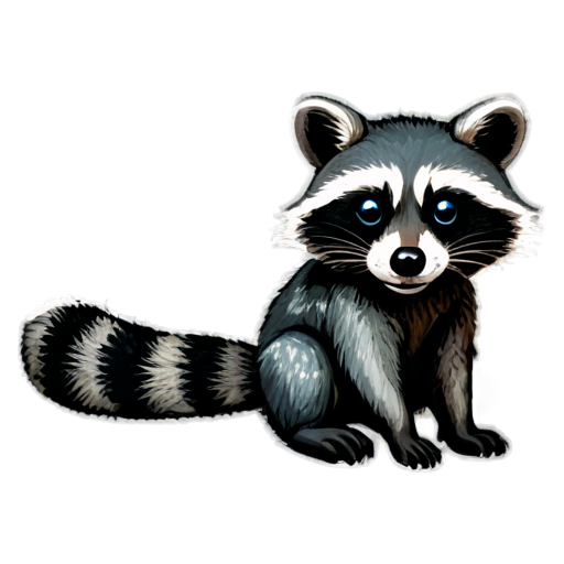 Raccoon with snake eyes, games, play, rgb - icon | sticker