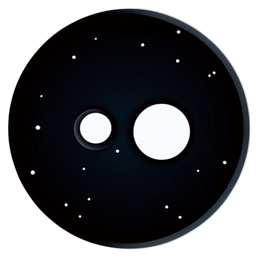 Two distorted holes in abstract style space - icon | sticker