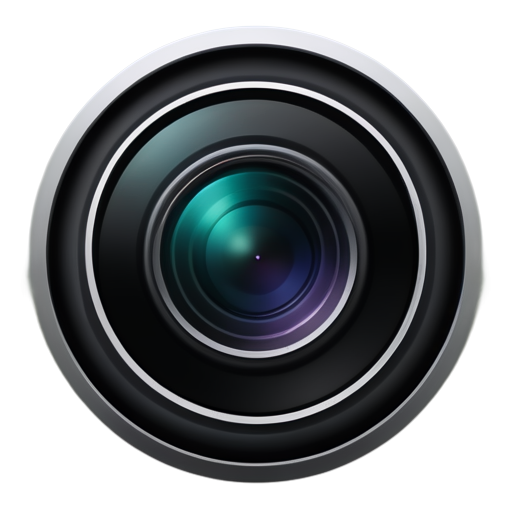 camera zoom round icon,Solid black, flat icon - icon | sticker