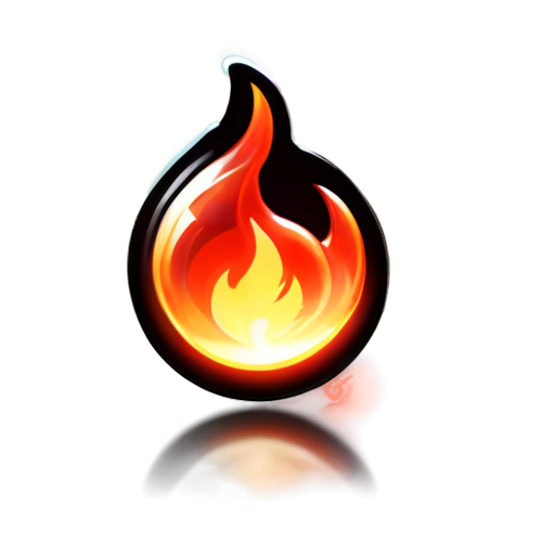 fireball, skillshot, moba skill icon, anime style - icon | sticker