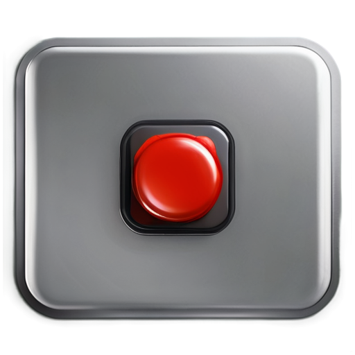 red button, computer games, square, vertical, minimalism - icon | sticker