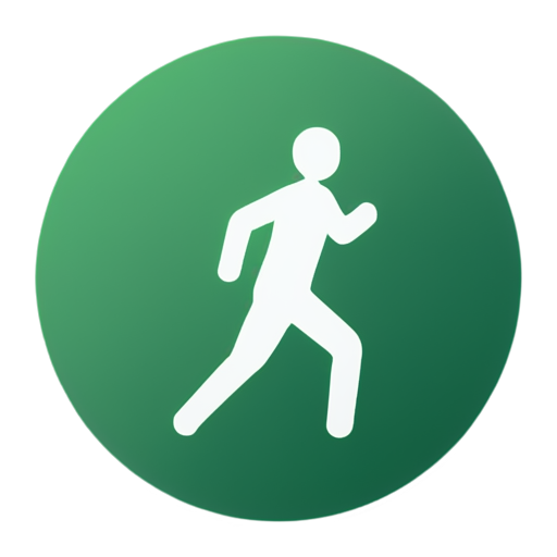 Icon for the application about sports, fitness and a healthy lifestyle, in green and white colors and in a minimalist style - icon | sticker