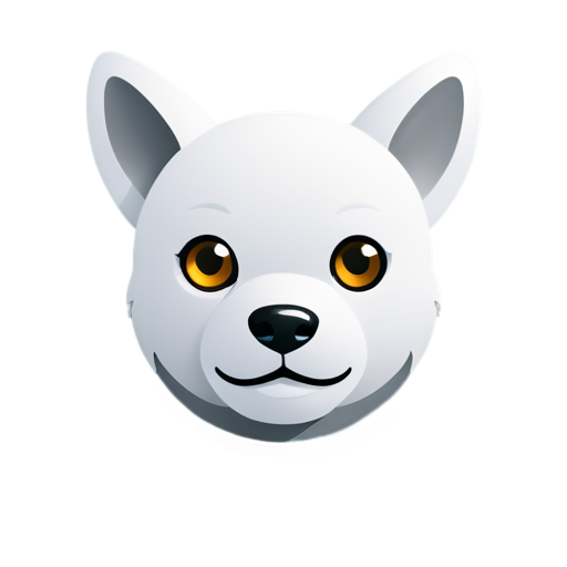 AI robot white dog head, cute, cartoon,cool，Cyberpunk，robotic - icon | sticker