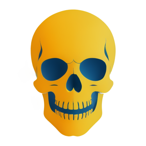 Blue Skull art - icon | sticker