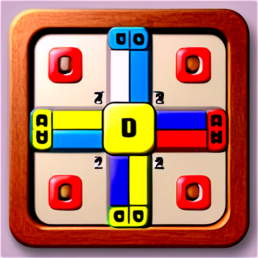 Create a 3D game logo named "Fun ludo", it should have ludo board within - icon | sticker