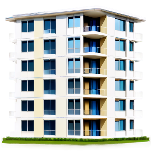 high rise apartments elevation - icon | sticker