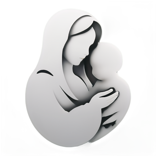 simple and elegant for the app “Stella Maris” that includes the image of the Virgin Mary holding the baby Jesus, elements that people can quickly identify that the app is a radio/podcast. - icon | sticker