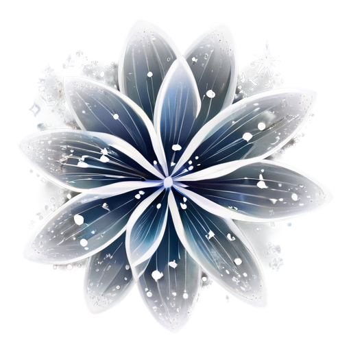 A blooming white flower with gradient musical notes and stars on its petals, and a swirling spiral at the bottom. - icon | sticker