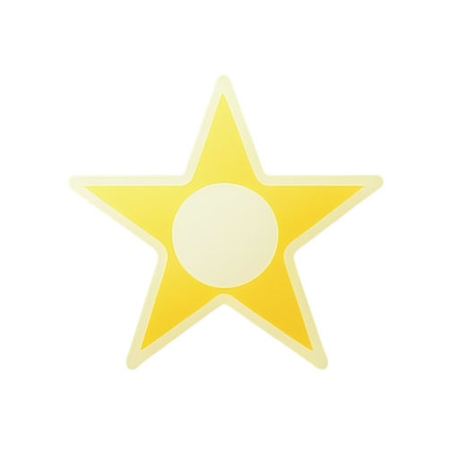 An icon used to represent membership points, the body of which is a gold coin with a five-pointed star pattern and bars around the edges of the coin. White background - icon | sticker