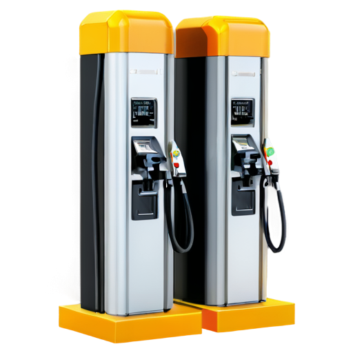 fuel dispensers in orange-yellow colors - icon | sticker