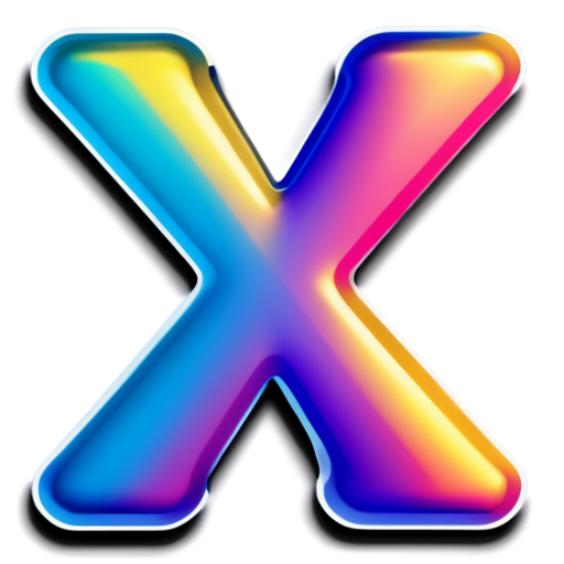 A small letter X with a gradient pattern - icon | sticker