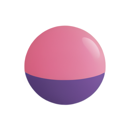 Pink ball with purple hat and with ink - icon | sticker