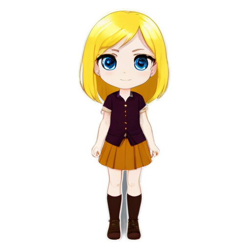 A full-length outfit for a tall, blue-eyed blonde in the following colors: honey, yellow, burgundy, pink, or leaf green. - icon | sticker