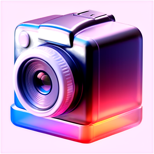 camera 3d model - icon | sticker