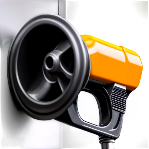 fuel nozzle in orange-yellow colors - icon | sticker